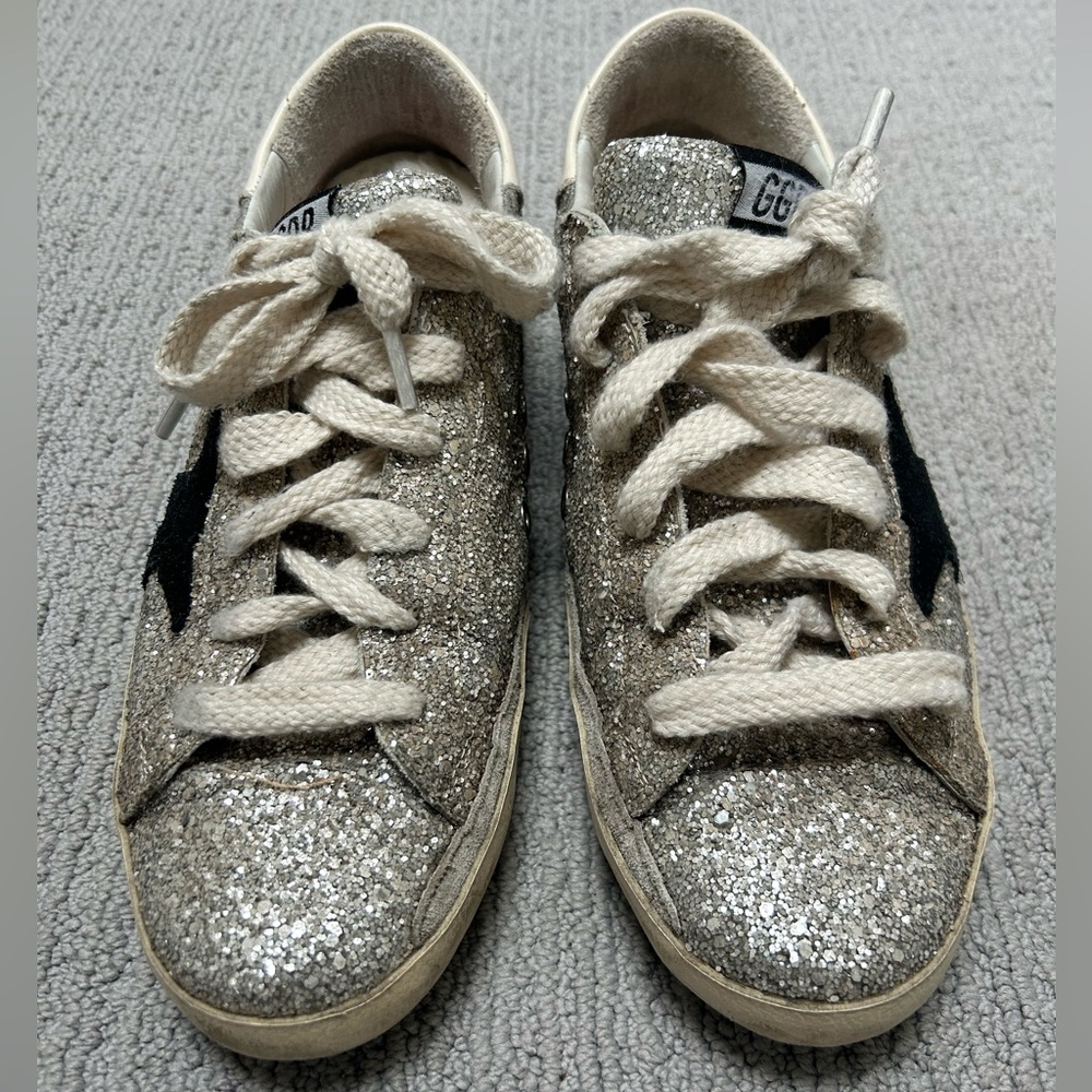 Authentic Golden Goose Superstar Glitter Trainers